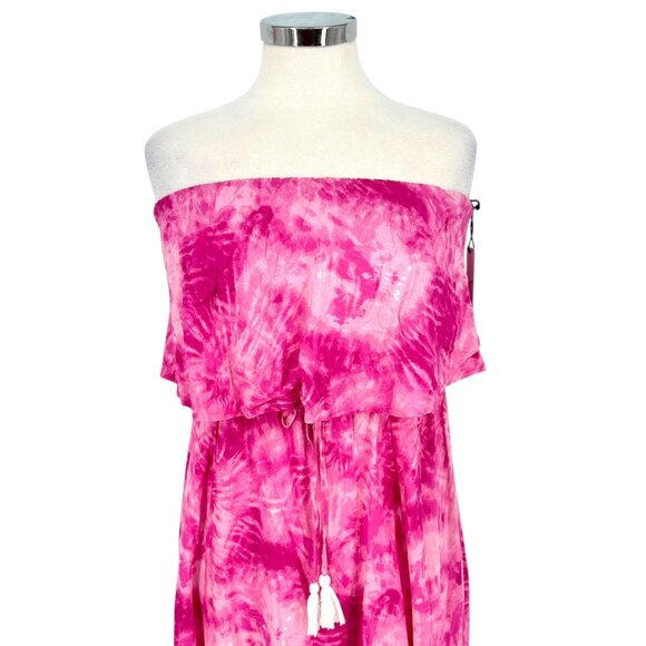 Japna Pink Tie-Dye Strapless Maxi Dress Size Medium NWT - Picture 2 of 14